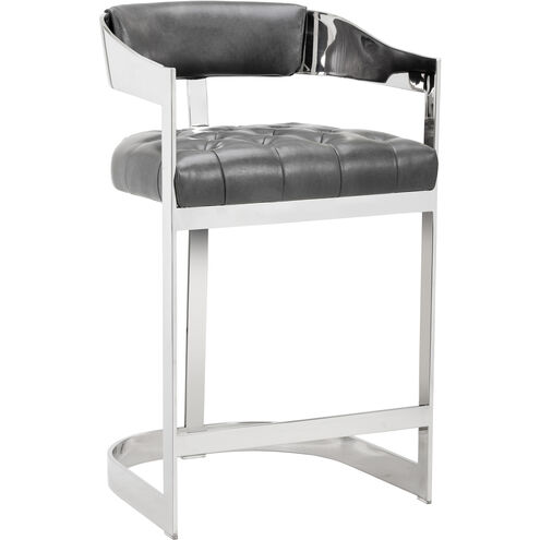 Beaumont 35.25 inch Stainless Steel / Cantina Magnetite Counter Stool